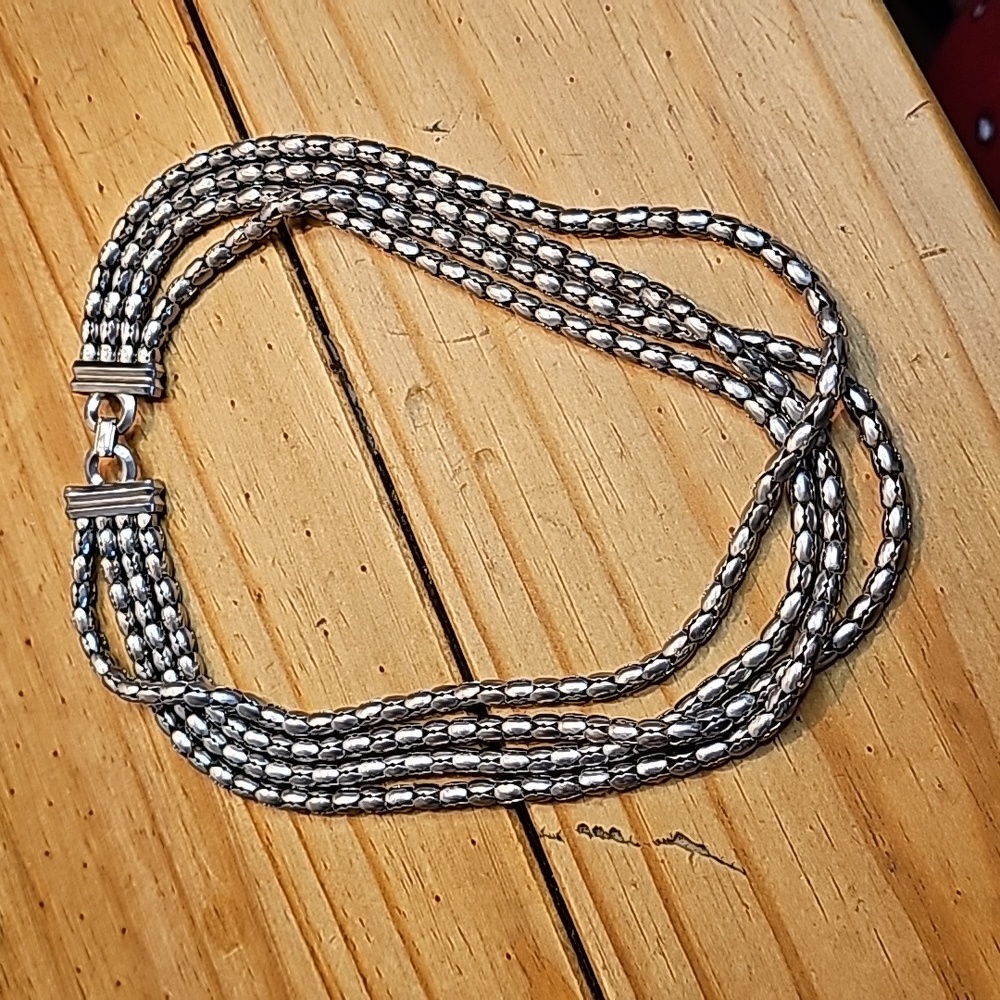 Layered MultiStrand Choker Silver